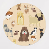 犬のパターン。 ラベル (デザイン2)