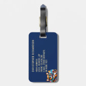 犬のパパおもしろいコルギトランプのポーカー選手のカスタム旅行 ラゲッジタグ (裏面縦)