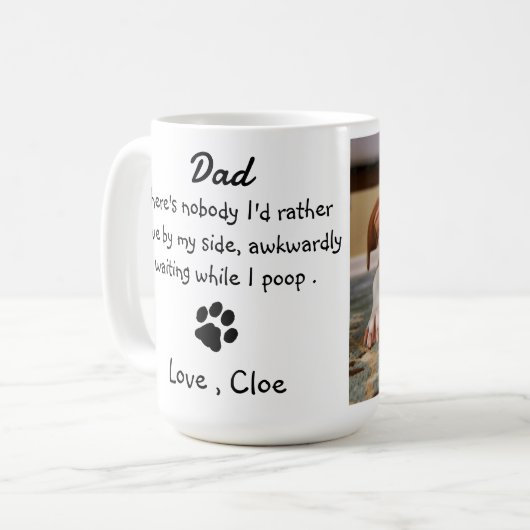 犬のパパおもしろい父の日 – 誕生日犬のパパ コーヒーマグカップ (正面左)