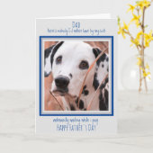 犬のパパかわいい犬おもしろいの写真お父さんの日 カード (黄色い花)