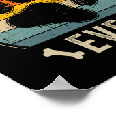 犬のパパのヴィンテージレトロ父の日の誕生田 ポスター (角)