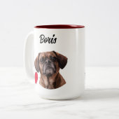 犬のパパカスタム写真/名前&おもしろい犬引用文 ツートーンマグカップ (正面左)