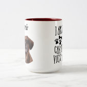 犬のパパカスタム写真/名前&おもしろい犬引用文 ツートーンマグカップ (中央)