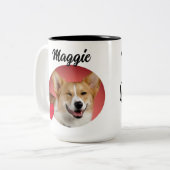 犬のパパカスタム写真/名前&おもしろい犬引用文 ツートーンマグカップ (正面左)