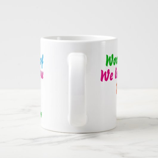 犬のパパクールウーフウーフウーフウーフウーフオーフオーフオーフユーパパ名 ジャンボコーヒーマグカップ (裏面)