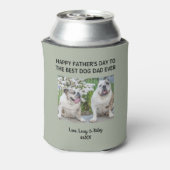 犬のパパハッピーファーザーの日カスタムの写真グリーン 缶クーラー (缶裏面)