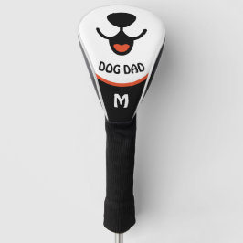 犬のパパパピー顔レッドホワイト&ブラック ゴルフヘッドカバー