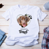 犬のパパパーソナライズされたハート犬の愛犬ペットの写真 Tシャツ
