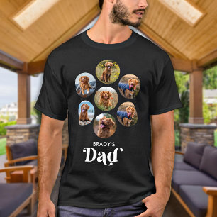 犬のパパパーソナライズされたペットフォトコラージドッグ恋人 Tシャツ