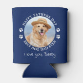 犬のパパパーソナライズされたペット写真ハッピーファーザーの日 缶クーラー (裏面)