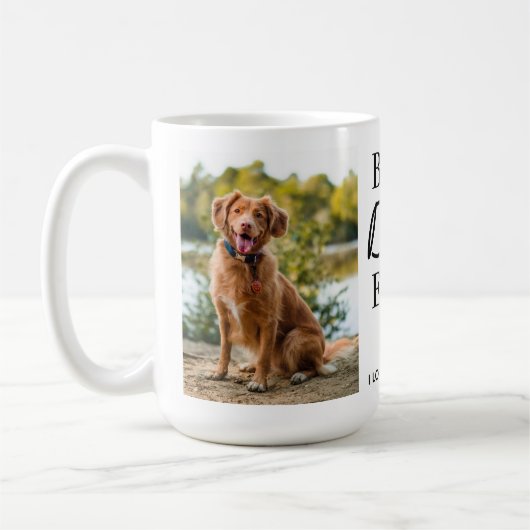 犬のパパパーソナライズされたペット写真父の日 コーヒーマグカップ (左)