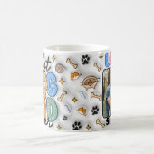 犬のパパパーソナライズされたマグカップと写真 コーヒーマグカップ (中央)