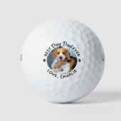 犬のパパパーソナライズされた最高のパパエバカスタムー写真 ゴルフボール (正面)