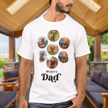 犬のパパパーソナライズされた犬の愛犬ペットフォトコラージュ Tシャツ<br><div class="desc">犬パパ... このお気に入りの可愛いペットの写真Tシャツで犬のパパこの父の日、クリスマスや彼のすごい誕生日を驚かせカスタムなさい。このカスタマイズ犬のパパのシお気に入りのャツは犬の写真と名前。この犬のパパシャツは愛犬家や犬のパパに必須だ！犬素晴らしからの贈り物。COPYRIGHT © 2022 Judy Burrows,  Black Dog Art - All Rights Reserved.犬のパパ犬パーソナライズされた恋人ペットフォトコラージュTシャツ</div>
