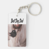 犬のパパフォトブラック文字 キーホルダー (裏面)
