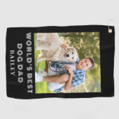 犬のパパ写真の名前 ゴルフタオル (横)