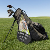 犬のパパ写真の名前 ゴルフタオル (グリーン)