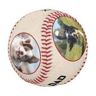 犬のパパ写真コラージギフト 野球ボール