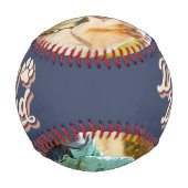 犬のパパ写真コラージュ父の日の贈り物 野球ボール (裏面)