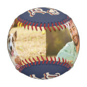 犬のパパ写真コラージュ父の日の贈り物 野球ボール (正面)