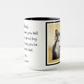 犬のパパ父おもしろいの日ペットの写真ブラックインサイド マグカップ (中央)