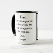 犬のパパ父おもしろいの日ペットの写真ブラックインサイド マグカップ (正面左)