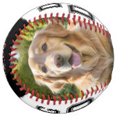 犬のパパ父の日2ペットの写真モノグラム ソフトボール (正面左)