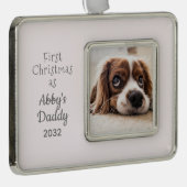犬のパパ第1回クリスマスガール犬DIYペルソナルツ写真 シルバープレートフレームオーナメント (右)