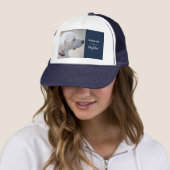 犬のパパ誇りを持ったかわいい白いラブラドールミックス犬のプロファイル キャップ (インサイチュ)