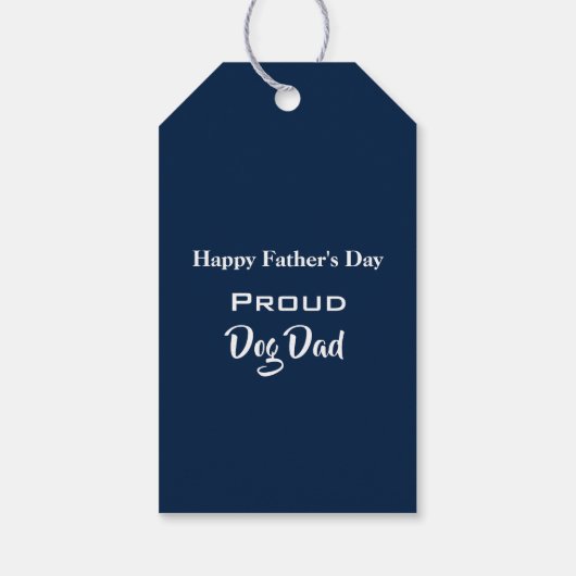 犬のパパ誇りを持ったかわいい白いラブラドールミックス犬のプロファイル ギフトタグ (裏面)