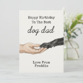 犬のパパ誕生日 | おもしろい犬の恋人ギフトパパ 招待状 (スタンド正面)