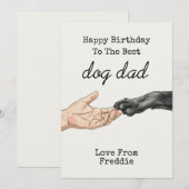 犬のパパ誕生日 | ドッグカスタムからの誕生日 招待状 (正面/裏面)