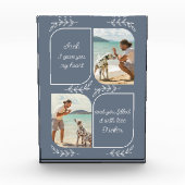 犬のパパ2垂直方向の写真愛情のある言葉パーソナライズされた フォトブロック (正面)