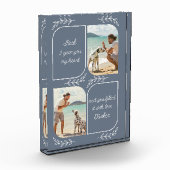 犬のパパ2垂直方向の写真愛情のある言葉パーソナライズされた フォトブロック (左)