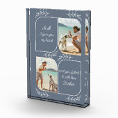 犬のパパ2垂直方向の写真愛情のある言葉パーソナライズされた フォトブロック (右)