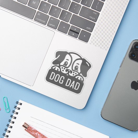 犬のパパ シール (ノートパソコンとiPhone)