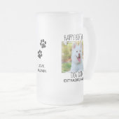 犬のパパ-ハッピーバースデー最高のパパかわいい犬の写真 フロストグラスビールジョッキ (正面右)