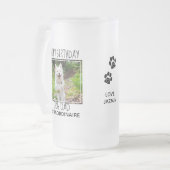 犬のパパ-ハッピーバースデー最高のパパかわいい犬の写真 フロストグラスビールジョッキ (正面左)