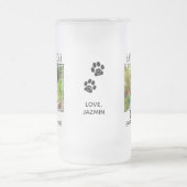 犬のパパ-ハッピーバースデー最高のパパかわいい犬の写真 フロストグラスビールジョッキ (中央)