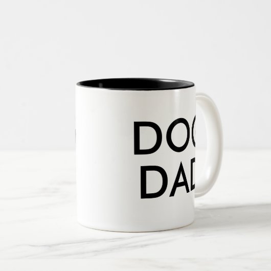犬のパパ ユーモアおもしろいジョークのマグ| ツートーンマグカップ (正面右)
