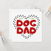 犬のパパ、可愛い最高のエバードッグパパ カード (正面/裏面インサイチュ)