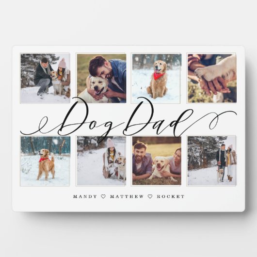 犬のパパ |家族の写真記念コラージュ フォトプラーク (正面)