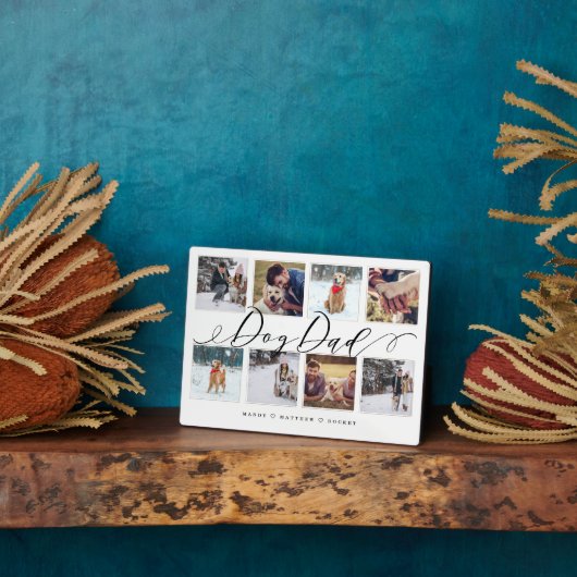 犬のパパ |家族の写真記念コラージュ フォトプラーク (側面)