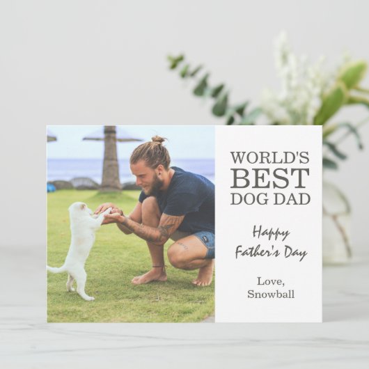 犬のパパ | 父の日の写真 カード (スタンド正面)