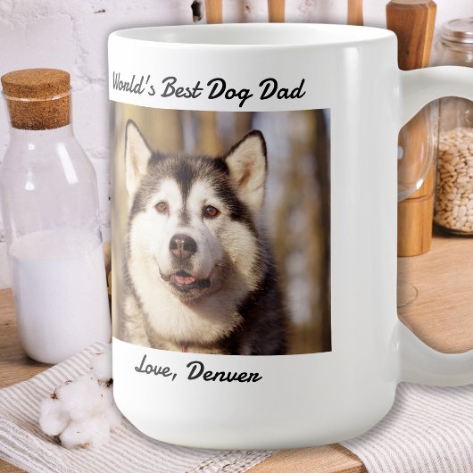 犬のパパ- Happy Father's Day - Pet Photo コーヒーマグカップ