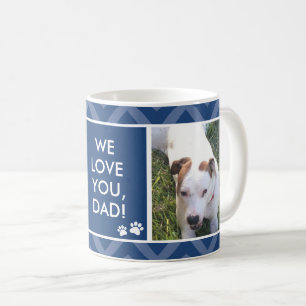 犬のパパWe/I Lave Youカスタムの写真青のマグ コーヒーマグカップ