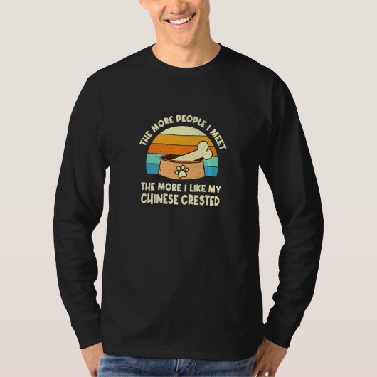 犬のパフで犬の毛を中国の見れば見るほど Tシャツ (正面)