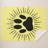 犬のパワプリント及びヴィンテージスタイルサンビーム シェルパブランケット (正面(横))