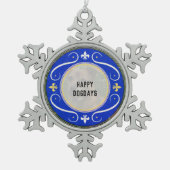 犬のパーソナライズされたオーナメント スノーフレークピューターオーナメント (正面)