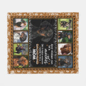 犬のパーソナライズされたキルト毛布 フリースブランケット (正面(横))